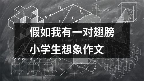 假如我有一对翅膀小学生想象作文