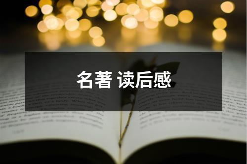 名著 读后感