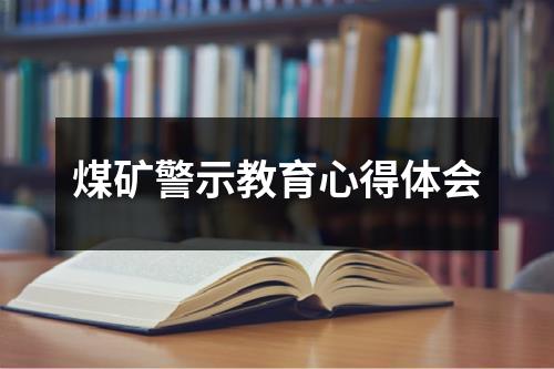 煤矿警示教育心得体会