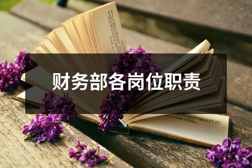 财务部各岗位职责