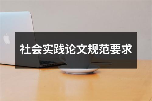 社会实践论文规范要求