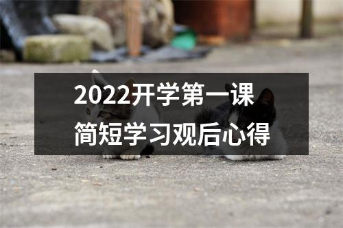 2022开学第一课简短学习观后心得