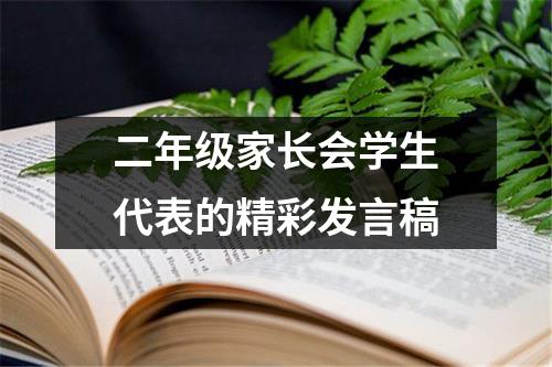 二年级家长会学生代表的精彩发言稿