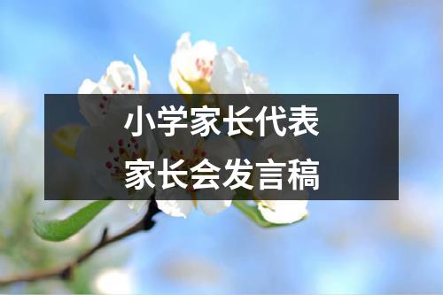 小学家长代表家长会发言稿