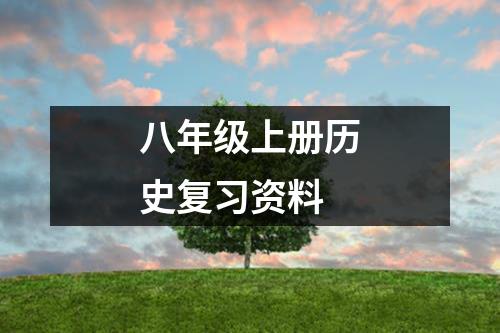 八年级上册历史复习资料