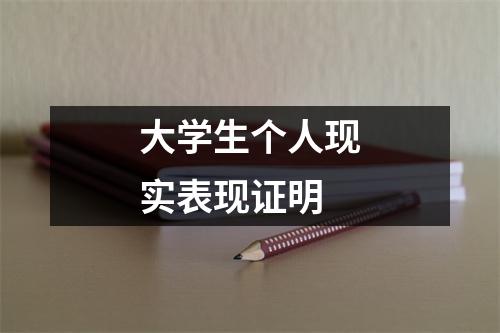 大学生个人现实表现证明