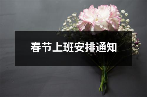 春节上班安排通知