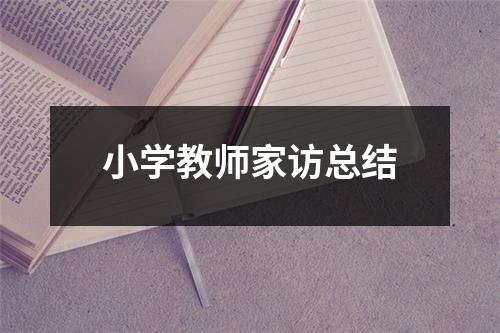 小学教师家访总结