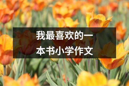 我最喜欢的一本书小学作文