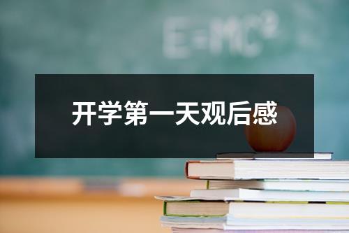 开学第一天观后感