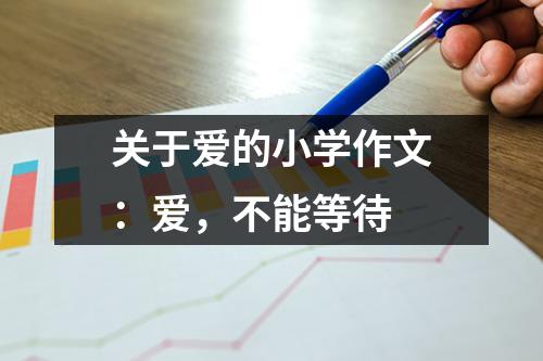 关于爱的小学作文：爱，不能等待