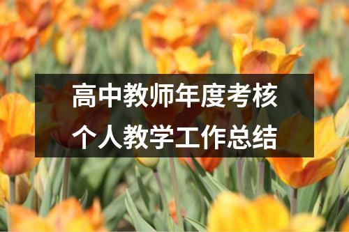 高中教师年度考核个人教学工作总结