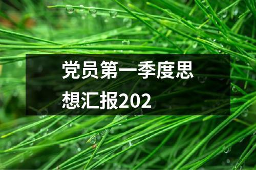 党员第一季度思想汇报202