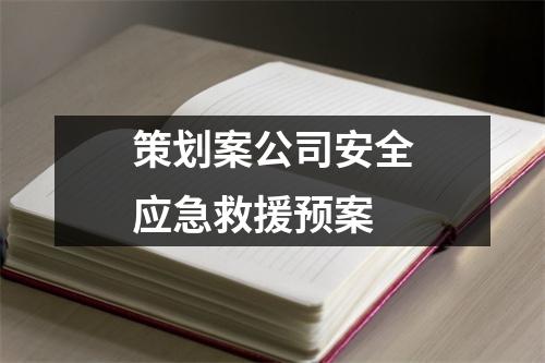 策划案公司安全应急救援预案