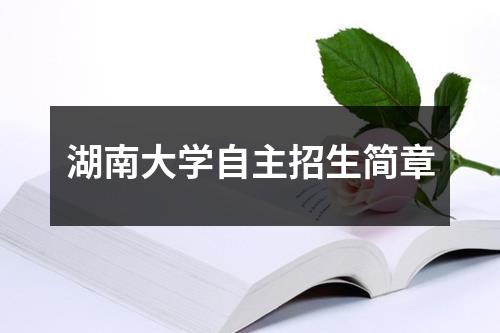 湖南大学自主招生简章