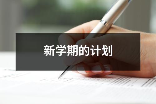 新学期的计划