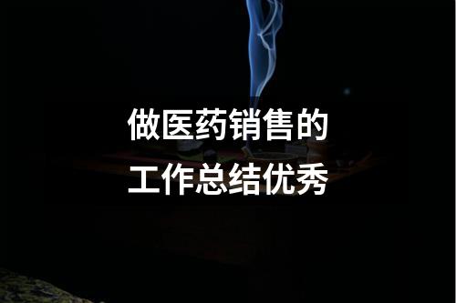 做医药销售的工作总结优秀