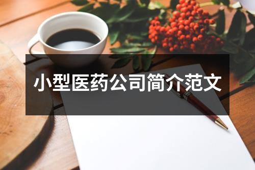 小型医药公司简介范文