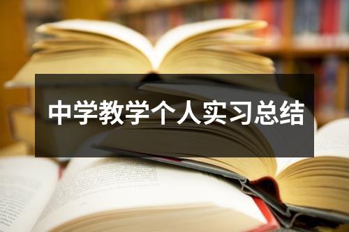 中学教学个人实习总结