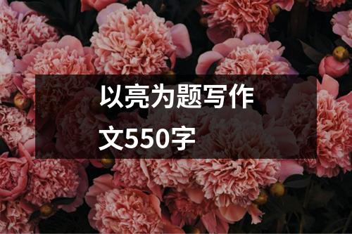 以亮为题写作文550字