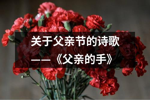 关于父亲节的诗歌——《父亲的手》