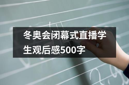 冬奥会闭幕式直播学生观后感500字