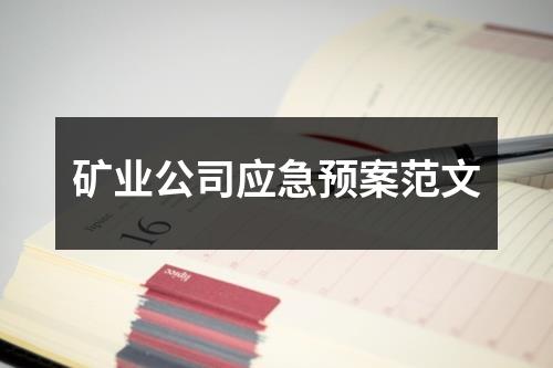 矿业公司应急预案范文