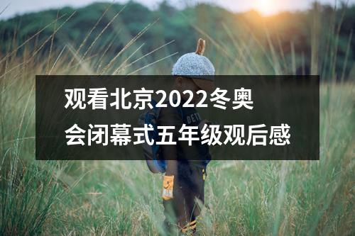 观看北京2022冬奥会闭幕式五年级观后感