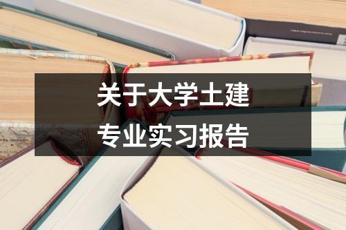 关于大学土建专业实习报告