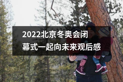 2022北京冬奥会闭幕式一起向未来观后感